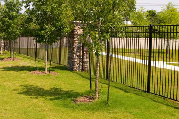 double rail iron fence