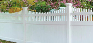 aspen hevan series vinyl fencing in white