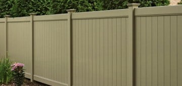 dogwood hevan series vinyl fence clay color