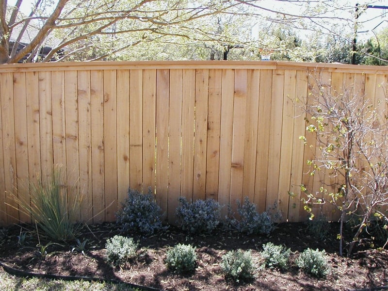 privacy wood fence with caps