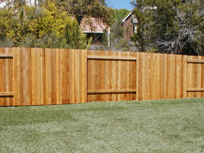 Good neighbor fence in an Austin backyard