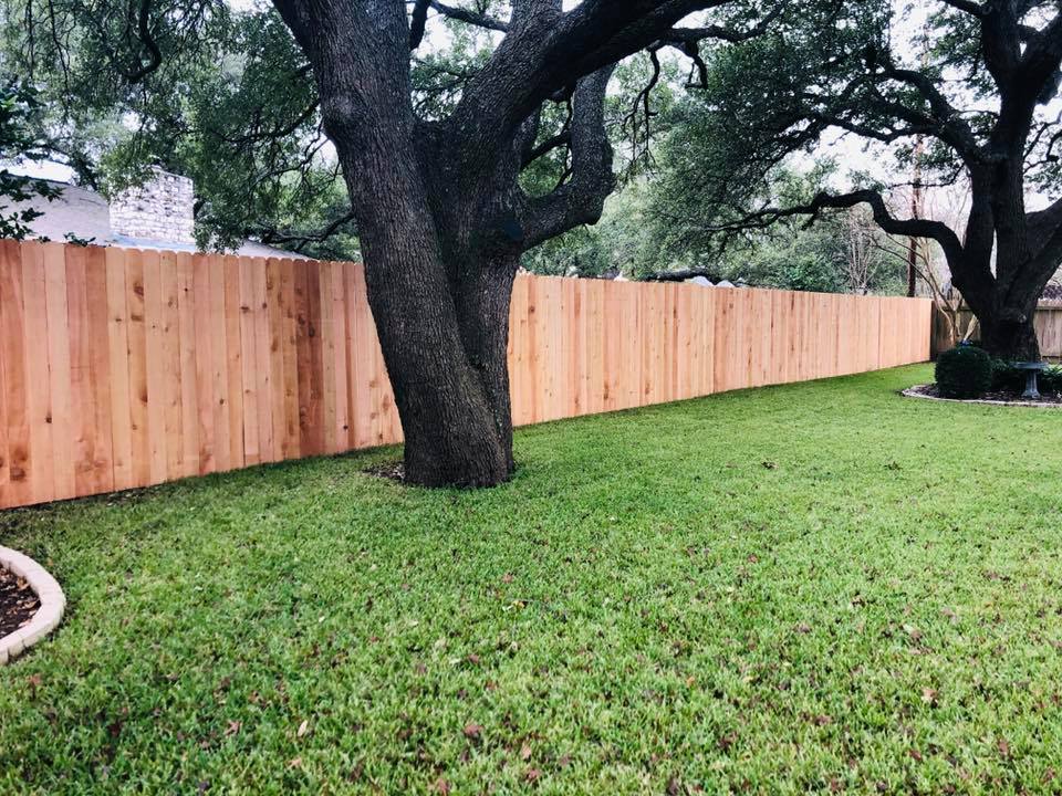 Privacy Wood Fence with Caps