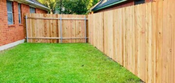 Six foot privacy fence dog ear style with metal posts