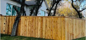 six foot board on board privacy fence with cap and trim