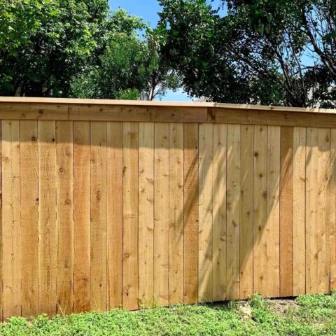 six foot privacy fence with cap and trim