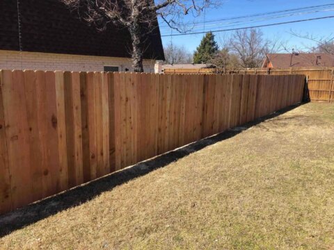 six foot wood privacy fence dog ear style pickets