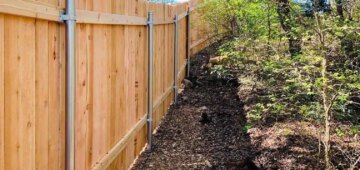 six foot privacy fence with metal posts