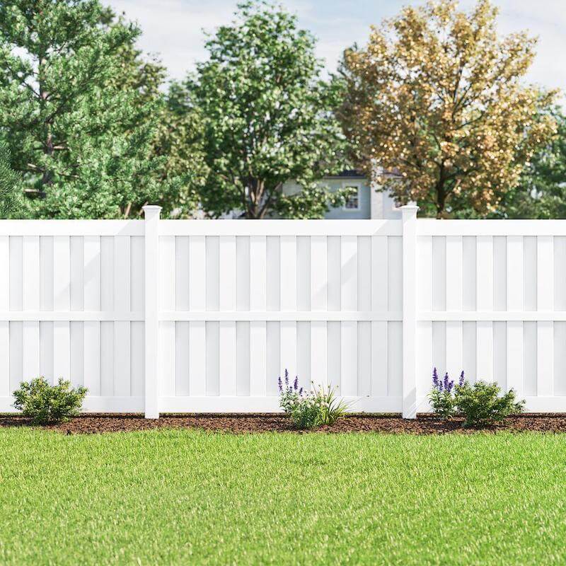 Shadowbox vinyl fence by ActiveYards