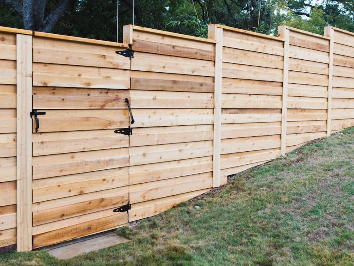 Wooden Privacy Fence On A Slope Building A Fence On Uneven Ground