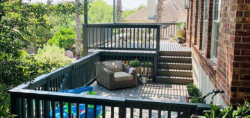 Two story deck with covered pergola