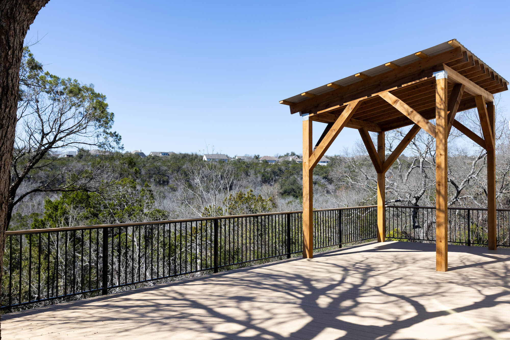 Composite deck with pergola in Austin